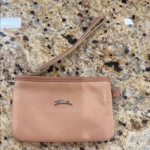 Longchamp Beige Leather Wristlet